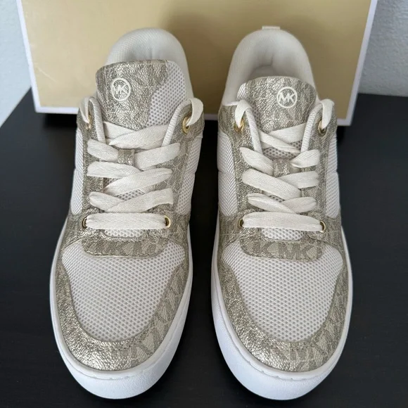 New Michael Kors Emmet Rumi Lace up Sneakers Signature Logo - Picture 2 of 10